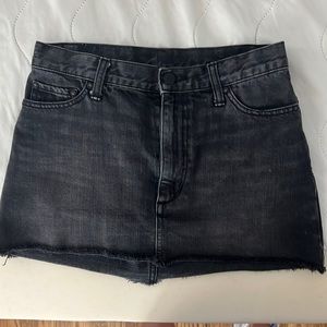 Free People Black Denim Mini Skirt